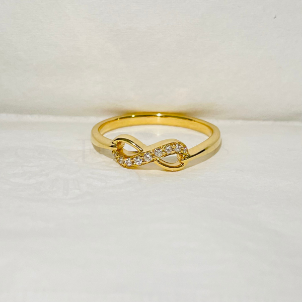 Infinity 14K Solid Gold Diamond Wedding Ring Band
